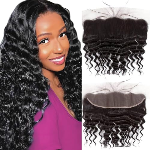 QTHAIR 16A Ear To Ear 13x4 Frontal Hd Lace Frontal Loose Deep Wave (18