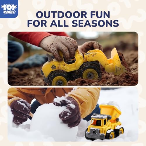 Image of TOY Life Constructions Toys Vehicles Trucks Take Apart Toys Sandbox Toys Trucks Set Excavators Building Car Toys with Drills - Best Gifts Truck Toys for Boys Kids Toddlers 3 4 5 6 7 8 Years Old