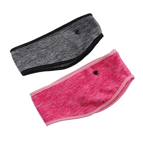 COLLBATH Unisex Hairbands with Buttons Windproof Warm Headscarf 2pcs Breathable Sports Headbands Outdoor Activity