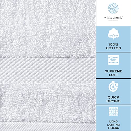 Luxury White Hand Towels - Soft Circlet Egyptian Cotton | Highly Absorbent Hotel Spa Bathroom Towel Collection | 16X30 Inch | Set Of 6 #TOP4