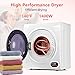 Euhomy Portable Dryer, 1400w, 2.65 Cu.Ft. Clothes Drying Machine with Exhaust Hose, Compact Dryer with Stainless Steel Drum, LCD Display, Suitable for Home, Apartment, RV
