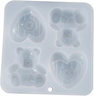 CIYODO Molde De Coração Molde De Bolo De Silicone Molde De Vela Transparente Epóxi Ornamento Artesanato Moldes De Doces De Chocolate 3D Fondant Urso Layout Molde Urso Artesanato Molde