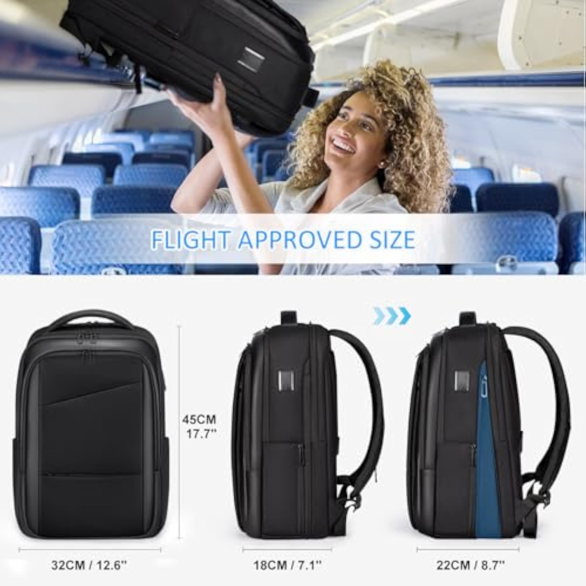 Black 15.6 Inch Travel Laptop Backpack