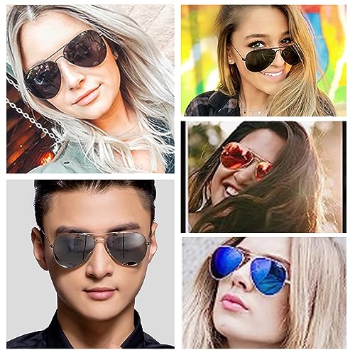 Image of Classic Aviator Sunglasses Retro Aviator Sunglasses for Women Men UV Blocking