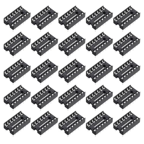 QUARKZMAN 60Pcs DIP IC Chip Socket Adapter 14 Pin IC Assortment Kit 2.54mm/0.1" Pitch Pour Breadboard Project, PCB Board Design