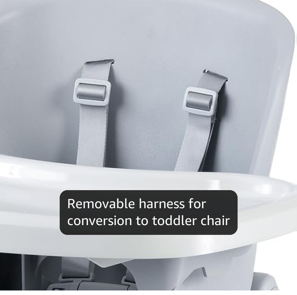 Chicco Zest 4-in-1 Folding High Chair, Feeding Chair, Toddler Chair and Youth Stool, Multi-Use Easy Clean High Chair | Seasalt/Grey