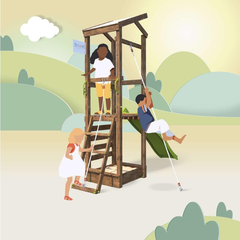 Parque infantil con pared de escalada y cuerda de escalada - Happy Rope 120