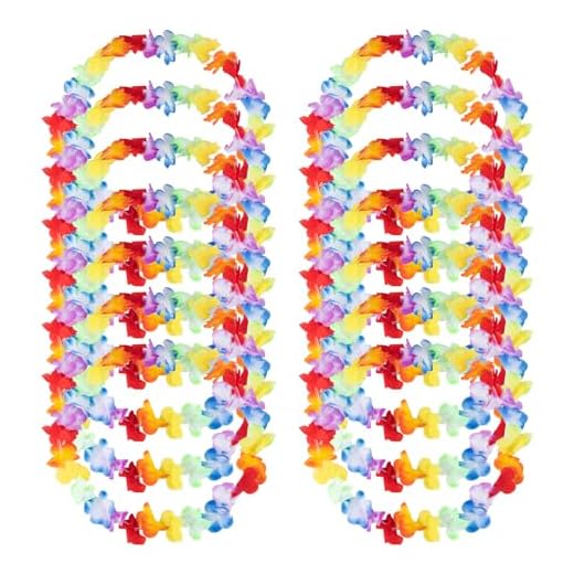 Hawaiiaanse slingers, 12 stuks strandthema feestbenodigdheden, Hawaiiaanse Lei Bloem Tropische Decoratieve Gunsten Tropische Hawaiianen Zwembad Party Accessoires Perfecte Hawaiianen Fancy Dress
