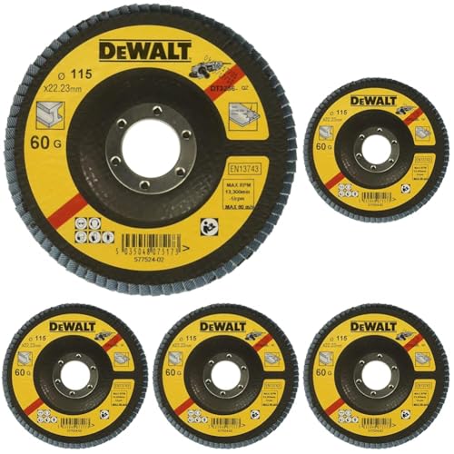 Disque a lamelles DEWALT grain 60 DT3256-QZ pour meuleuse en lot de 5
