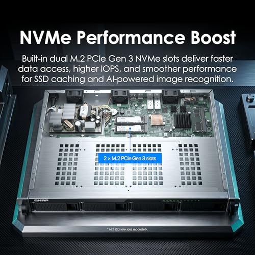 Image of QNAP TS-435XeU-4G-US 4 Bay High-Speed Short Depth Rackmount NAS with M.2 NVMe SSD, Quad Core Marvell Octeon CPU, 4GB DDR4 Memory, Dual 2.5GbE (2.5G /1G /100M) and 10GbE Network Connectivity (Diskless)