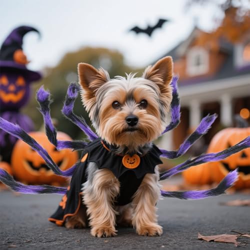 Disfraz de Araña para Perros Pequeños Halloween Ajustable miniatura 7