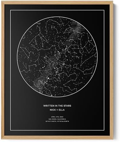 CELESTORY Custom Star Map Framed Night Sky Print Constellation Ma...