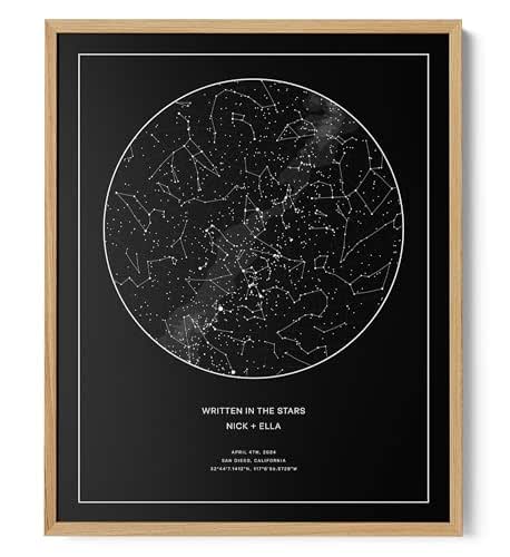 Amazon.com: CELESTORY Custom Star Map Framed Night Sky Print ...