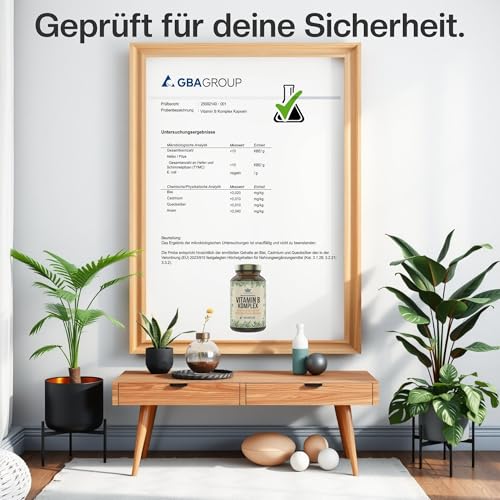 naturalie® - Vitamin B Komplex Kapseln | hochdosiert mit allen bioaktiven B-Vitaminen + Cofaktoren (Cholin, Inositol) | schadstoffgeprüft | ohne unnötige Zusatzstoffe | 60 Kapseln im Braunglas