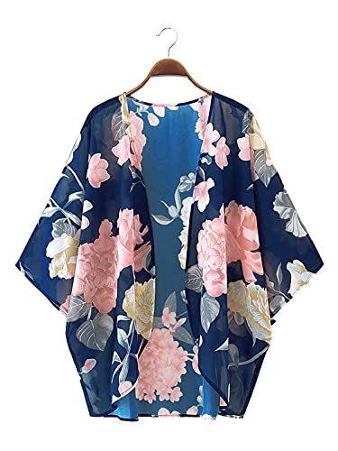 Image of Chunoy Women Short Sleeve Chiffon Kimono Beach Swimsuit Cover Up