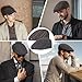 Senker Fashion 2 Pack Newsboy Cap for Men Adjustable Herringbone Tweed Wool Hats Blend Flat Cap Ivy Cabbie Driving Hat Black Brown