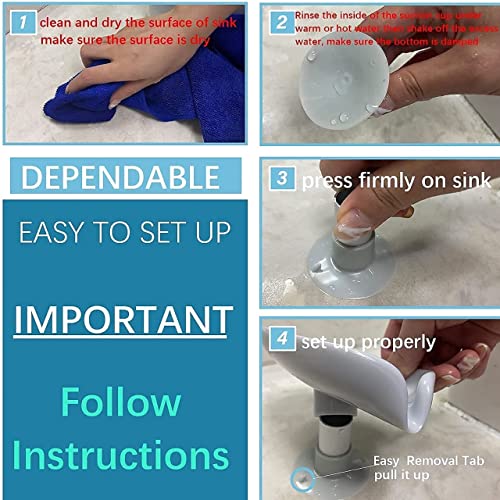 Image of Techno Vibes Solution Leaf-Shape Self Draining Soap Dish Holder Easy Clean Soap Dish for Shower with Suction Cup Creative soap Box, for Bathroom, Kitchen, Bathtub, Wash basins.(1 Pcs)