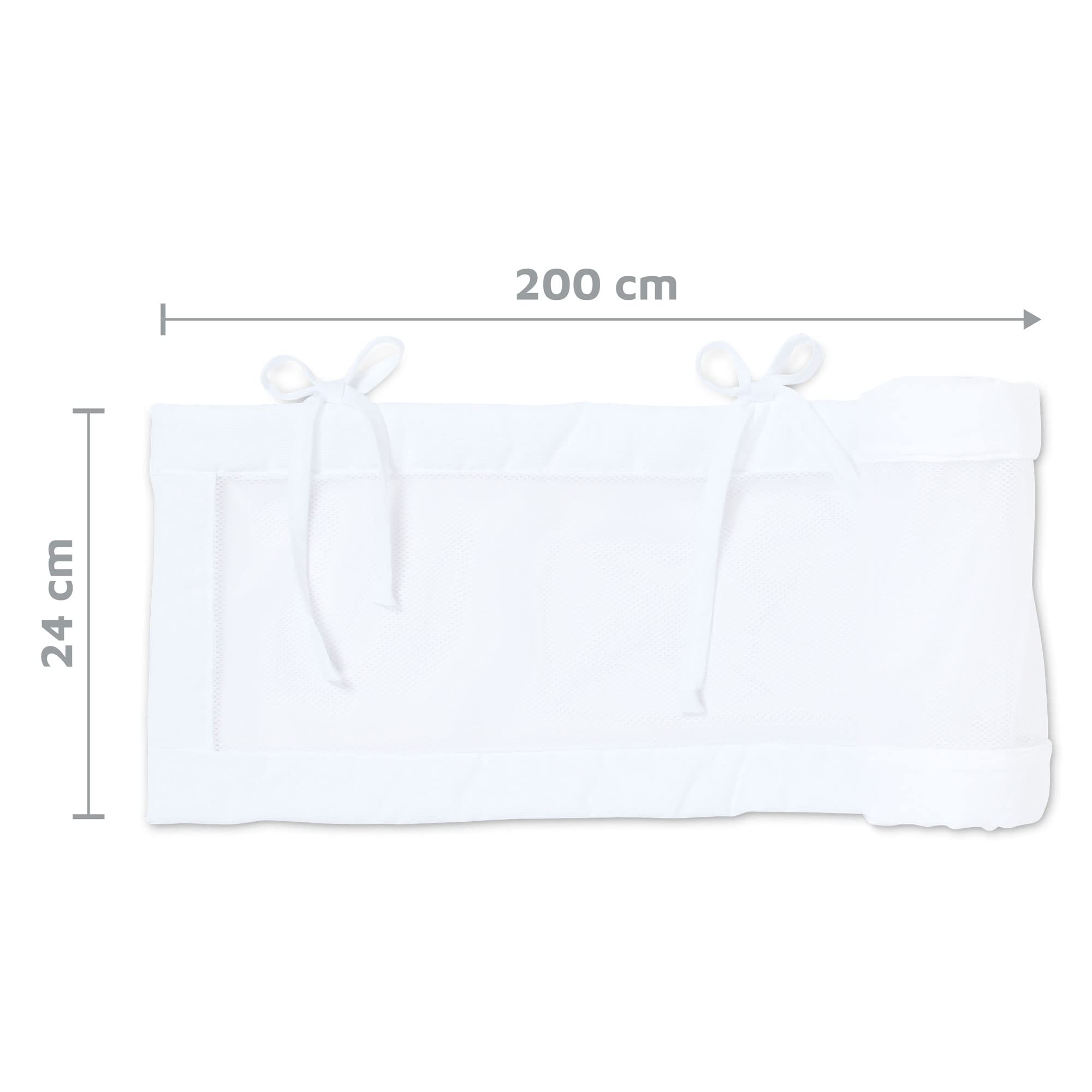 babybay Tour de lit en maille piquée pour modèle Boxspring XXL, blanc