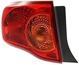 Evan-Fischer Tail Light Assembly Compatible with 2009-2010 Toyota Corolla North America Built Driver...