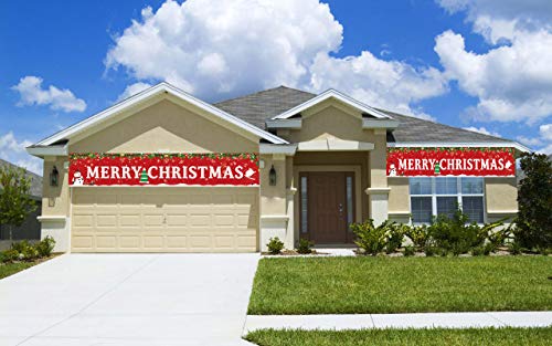 feiwo Large Merry Christmas Banner,Xmas Outdoor & Indoor Hanging Decor,Xmas Sign Huge Xmas Home Party Decoration (Christmas Tree) - Thumbnail 4