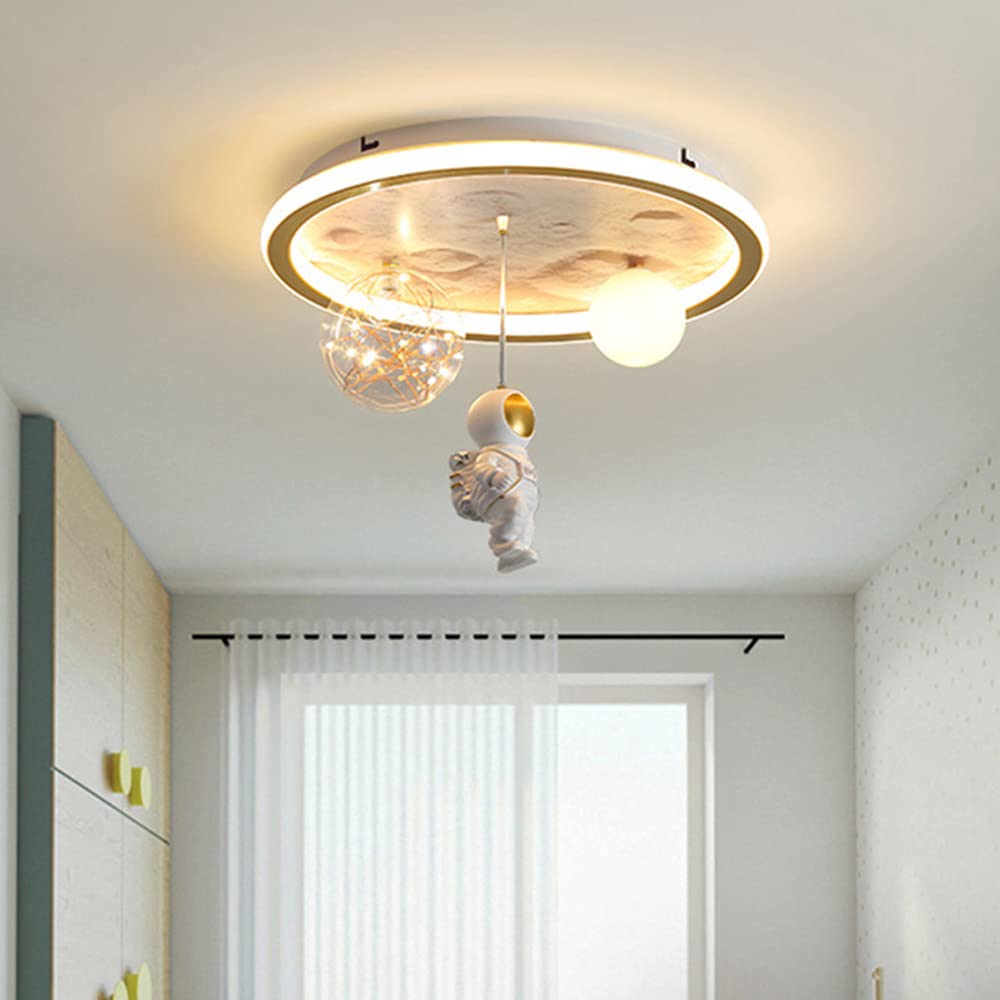Suspension astronaute 23W à effet gypsophile romantique, luminaire LED plafond chambre
