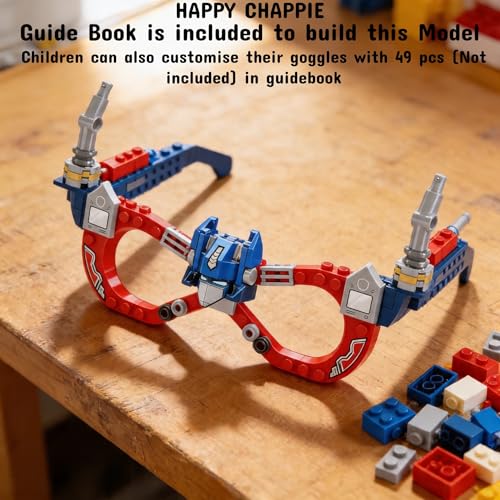 Image of Mechanical Glasses Building Blocks Set (49 PCS) | DIY Wearable Goggles Toy with Guide Book | STEM Educational Construction Toy for Kids Boys & Girls 6+ Years