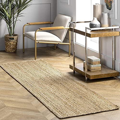 Image of Handwoven Natural Jute Braided Carpet Mats | Reversible Floor Covering Carpets Rug Mat | Anti Slip Backing Heavy Carpet Runner for Living Room Bedroom Carpet Jute- danim (2X3 FEET)