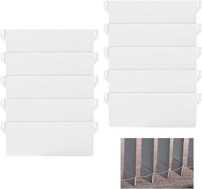 Colexy 10 PCS Vertical Blinds Slats, 127mm / 5 Inches White Vertical Blind Weights, Replacement