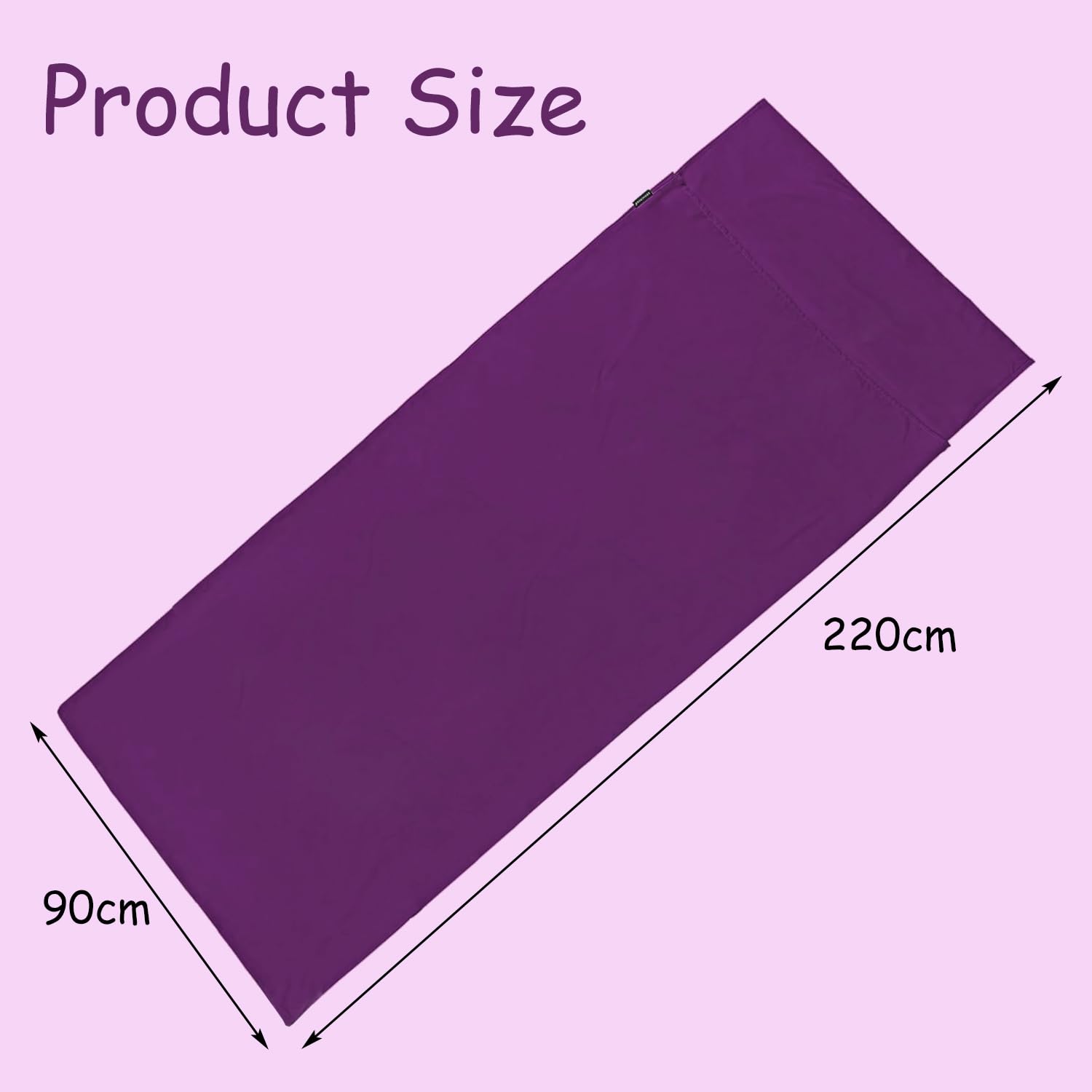 Saco de Dormir, Saco de Viaje Ultra-pequeño y Ultraligero, Saco Sabana con Comparimiento de Almohada Agregado, Ideal para Mochileros, Hostales y Cabañas de Montaña(220 x 90cm)