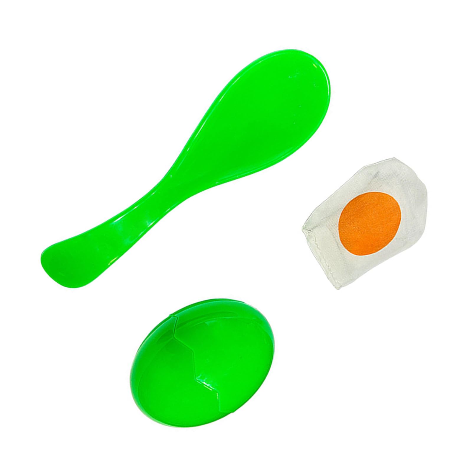 Bottone Eggs and Spoon Outdoor Activity Set for Children Coordination Development Carrying Race Eggs Relays Race Outdoor Toy