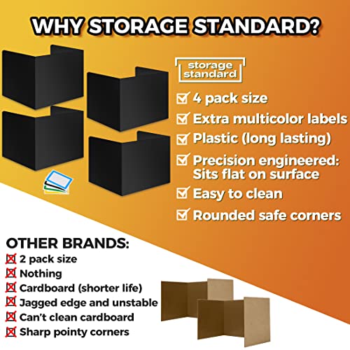 image for Storage Standard 4-Pack Desk Dividers for Students - Durable & Waterpr