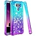 Ruky LG G6 Case, LG G6 Glitter Case, Gradient Quicksand Series Bling Sparkly Flowing Liquid Floating Soft TPU Bumper Cushion Reinforced Corners Women Girls Cute Case for LG G6 (Aqua Purple)