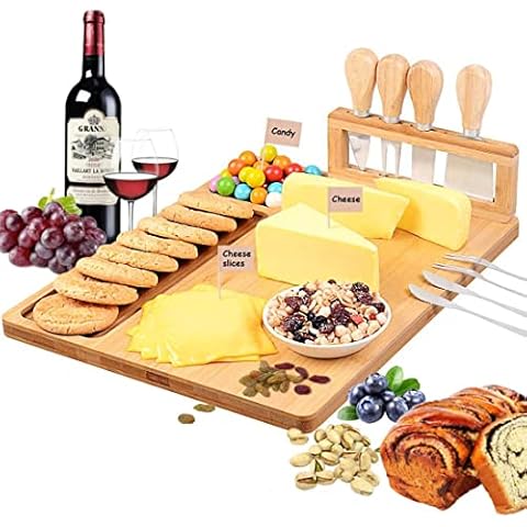 Loving Nature Bamboo Cheese Board with Knife Set Cover