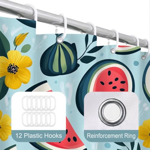 Rideau de douche pastèque pour baignoire d'enfants et studio