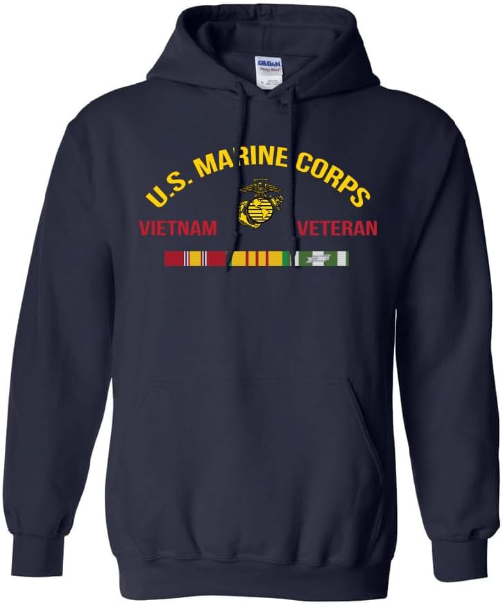 Military Productions US Marine Corps Vietnam Veteran Hooded Sweatshirt Officially Licensed