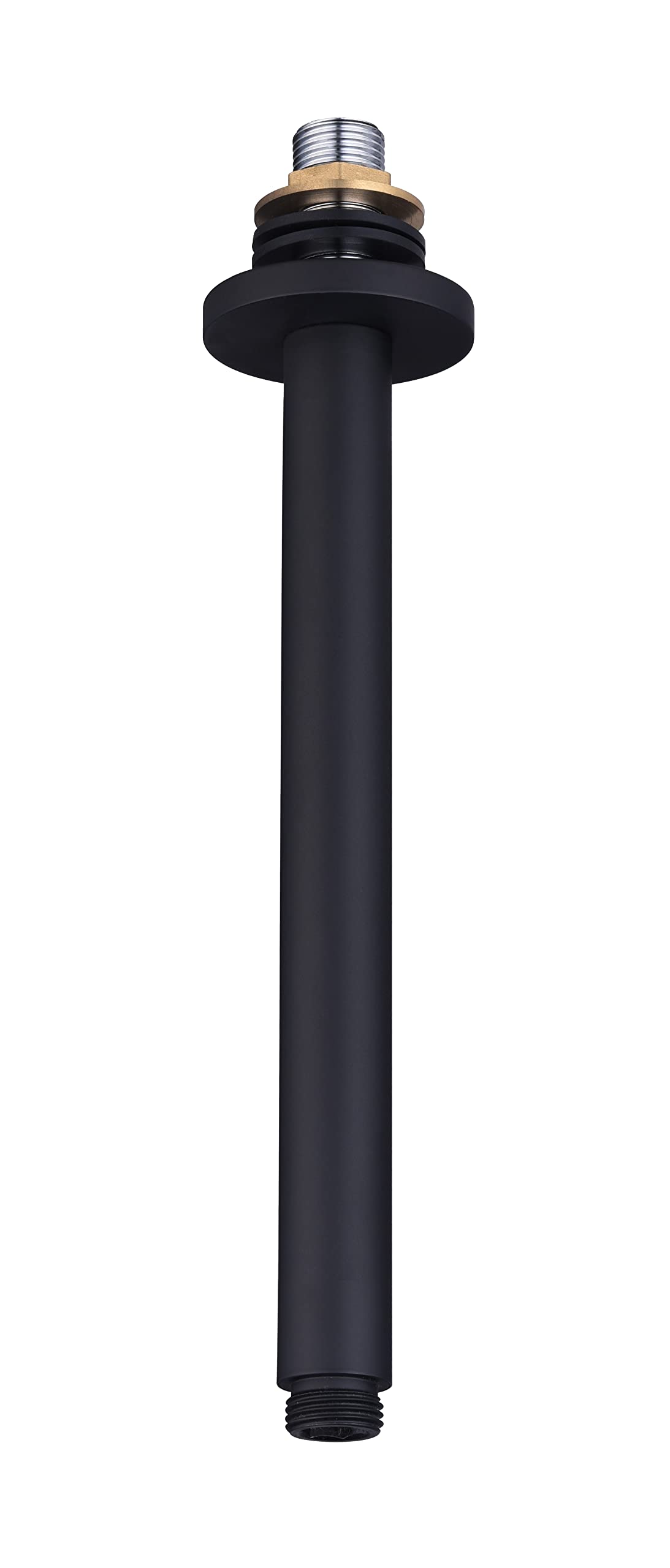 Keenware KSA-184 Round Overhead 250mm Brass Shower Head Ceiling Outlet Arm; Blac