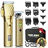 Fadeking professional hair clippers for men cordless hair clippers lcd display barber clippers for hair cutting mens grooming with travel case goldbronze  urban country home decor