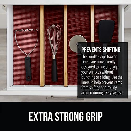 image for GORILLA GRIP powerGRIP Drawer Shelf and Cabinet Liner, Thick Strong Ho