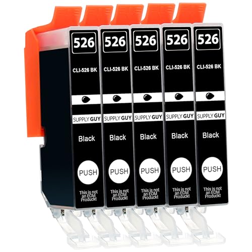 Lot De 5 Cartouches D'encre Compatibles Canon PGI-525 CLI-526 - Noir, Cyan, Magenta, Jaune, PGBK