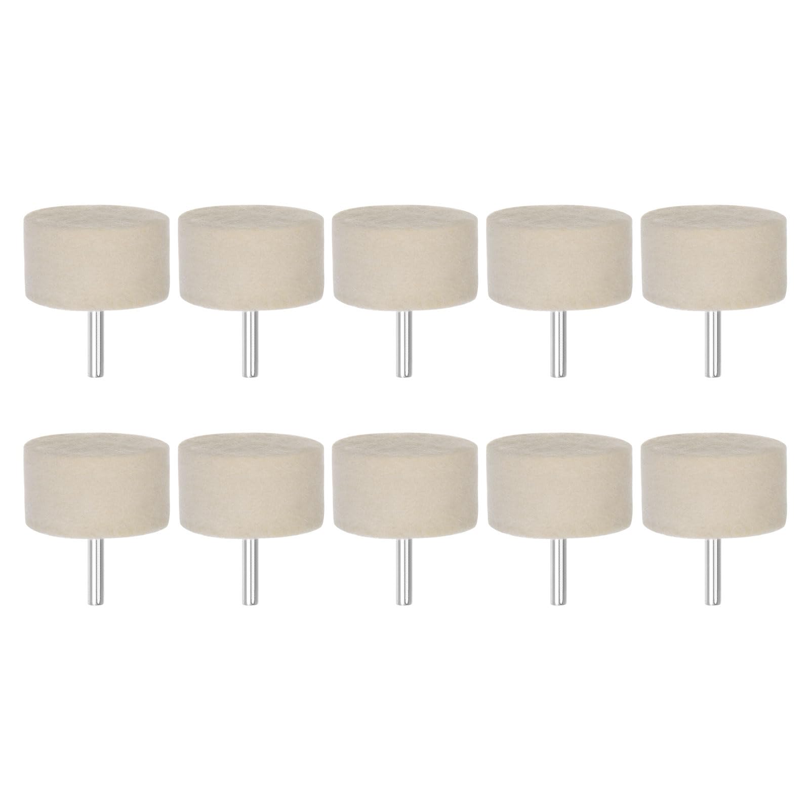 QUARKZMAN 10pz Punte Mandrino Montate Feltro Lana 50mm Testa 1/4 Pollici Supporto Cilindro Lucidatura Punta Trapano Feltro Lucidatura Ruota per Strumento Rotante