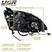 USR DEPO 02-05 Civic Si UPGRADE Stock Replacement Headlight Assembly Set (Left + Right) Compatible with 2002-2005 Honda Civic Si 3DR Hatchback (Type R Style, Black Housing, Clear Corner, Plug n Play)