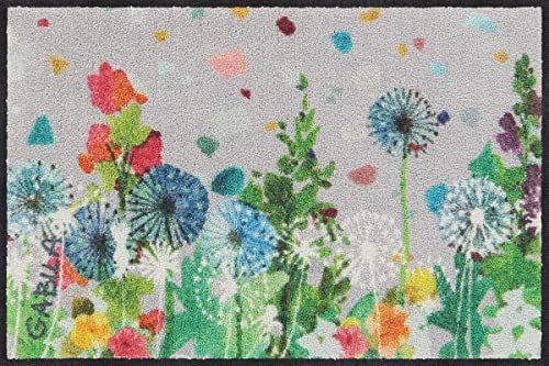 Salonloewe Fußmatte Bee Happy Portrait 050x077 bunt Eingangsmatte Frühling Blumen