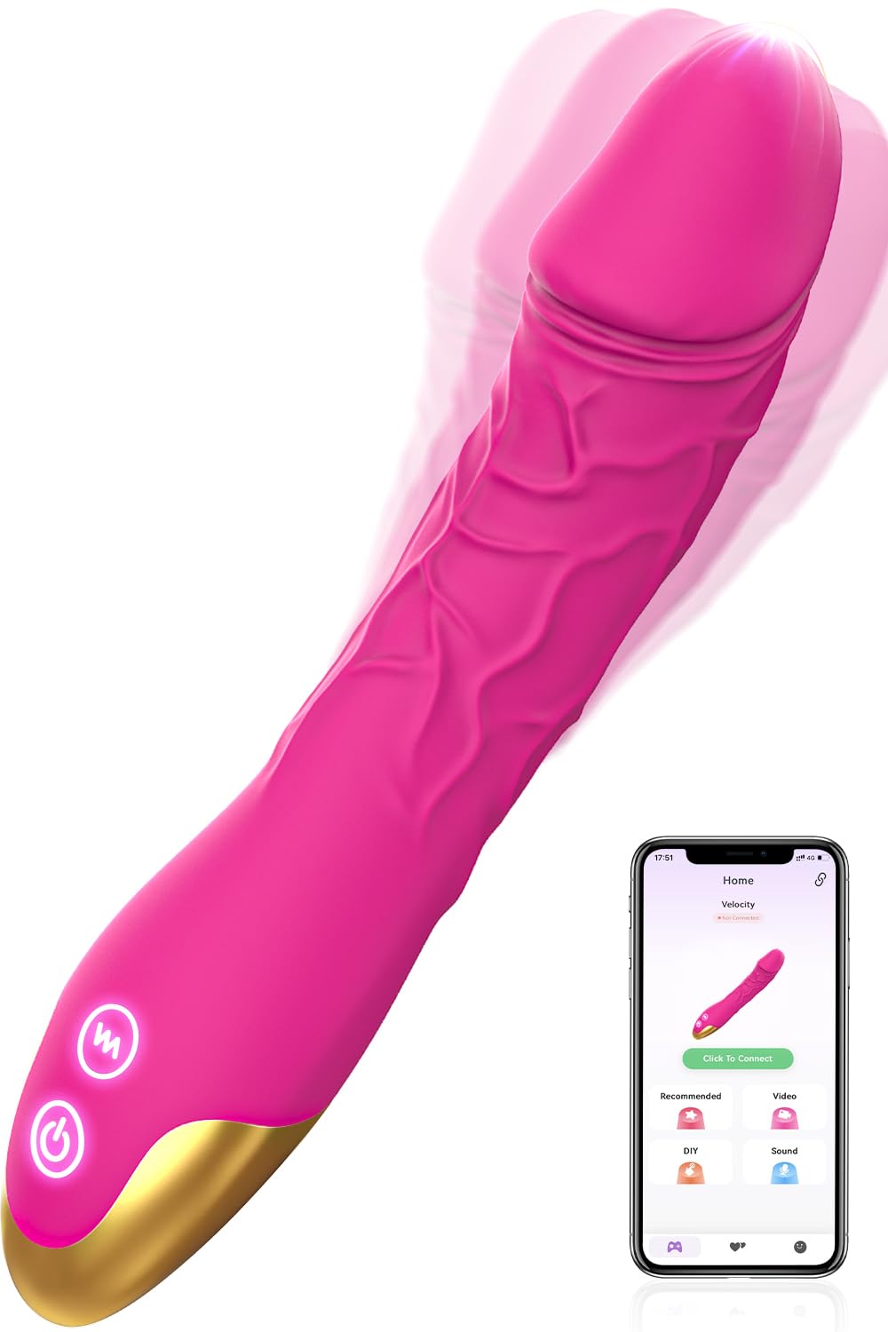 Texidiy AI-Sync Vibrator Stark und Leise Sexspielzeug mit 10 Vibrationsmodi, Tragbare Sex Toyset für Woman Sextoysets für Damen Paare Sex Toy Rosarot