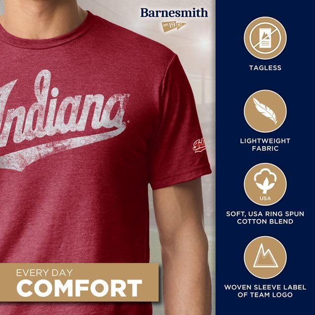Barnesmith NCAA Unisex Short-Sleeve Ring Spun T-Shirt, Premium Lightweight Cotton, Laude Design, Woven Sleeve Team Logo - Image 4