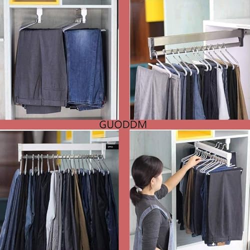 Varilla de armario extensible ajustable de 30 a 80 cm con doble guía deslizante para ropa 4