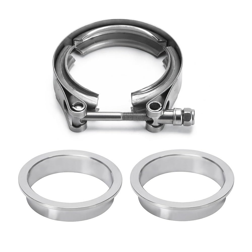 Cintas de acero inoxidable en forma de V Kit de abrazaderas de banda en V y bridas planas de acero inoxidable en varios tamaños(89mm 3.5inch)