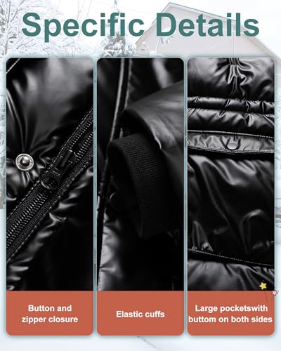Image of Boy's Winter Coat Waterproof Kids Puffer Jacket Thicken Parka Fleece Lined Bubble Ski Snow Outerwear with Fur Hood