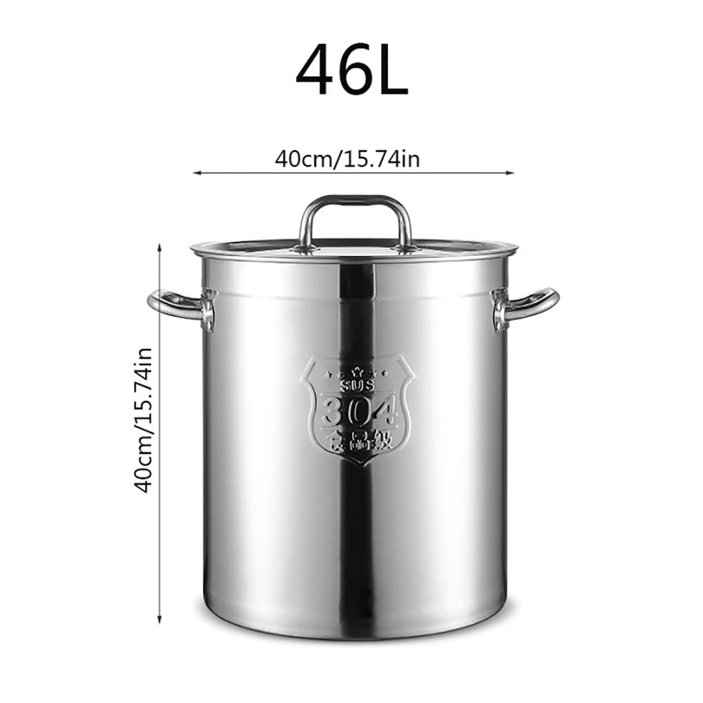 Ollas de Acero Inoxidable Profesionales (con Tapa), aptas para Todo Tipo de cocinas (tamaño: 40 x 40 cm (46 l))