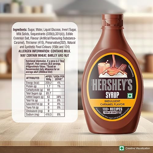 Image of Hershey's Caramel Flavored Syrup | Delicious Caramel Flavor | 600 Gm Bottle (Pack of 2)