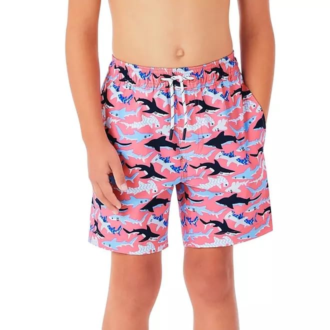 Pink Boys Sharks Resort Swim Trunk UPF 50 (Size 3T)